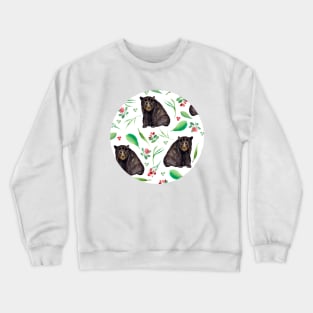 Watercolor Black Bear | Pattern | Animals Crewneck Sweatshirt